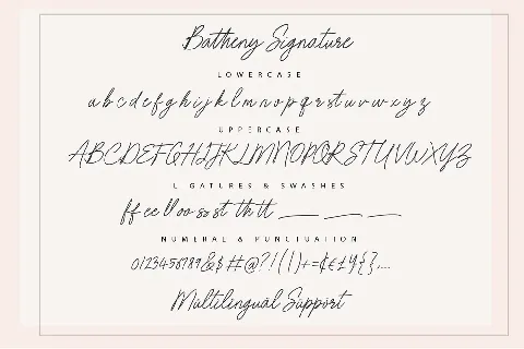 Batheny Signature font