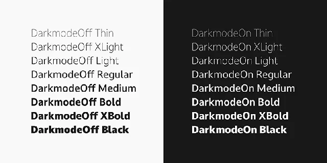 Darkmode Sans Serif font