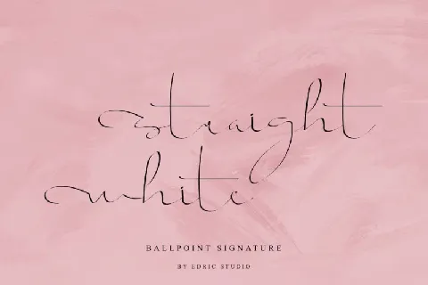 Straight white Calligraphy font