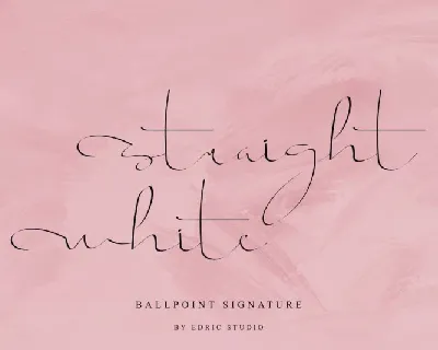 Straight white Calligraphy font