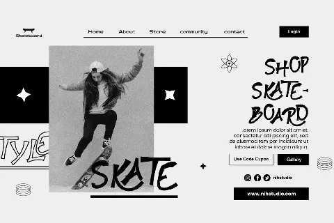 Skateboard Girl Demo font