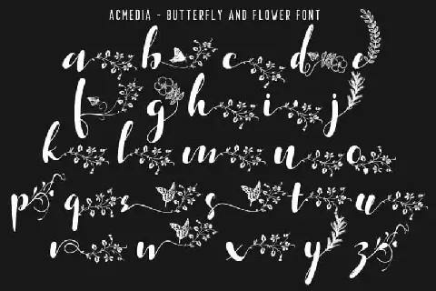 Acmedia â€“ Butterflies and Flowers font