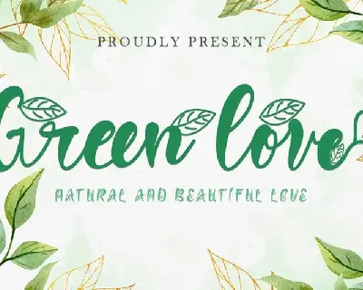 Green Love Script font