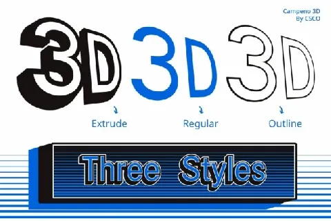 Campeno 3D font