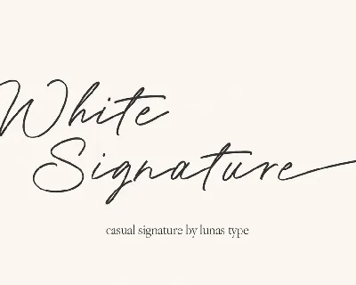 White Signature font