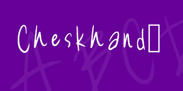 Cheskhand1 font