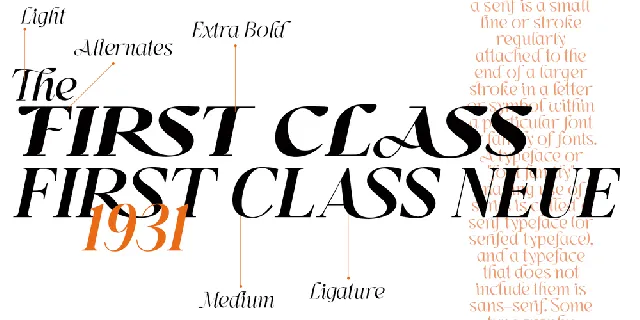First Class font