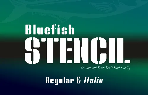 Bluefish STENCIL DEMO font