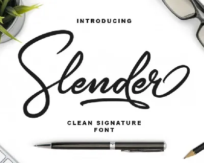 Slender Signature Script font
