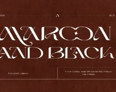 Maroon And Black font