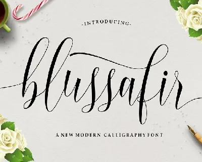 Blussafir Script font