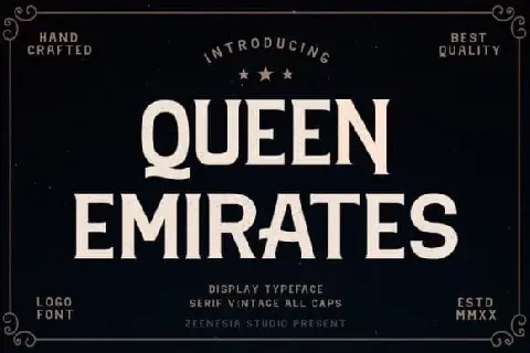 Queen Emirates Display font