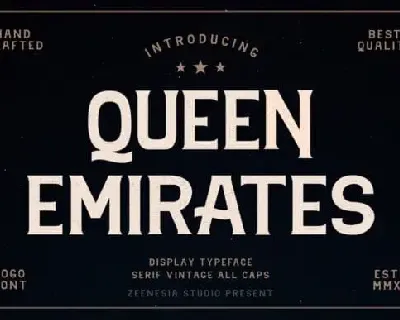 Queen Emirates Display font