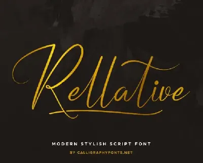 Rellative Calligraphy font