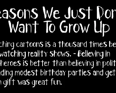 CF I Dont Want to Grow Up font