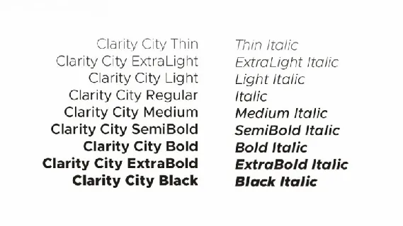 Clarity City Family font