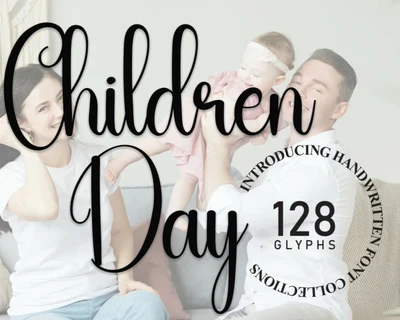 Children Day Script font