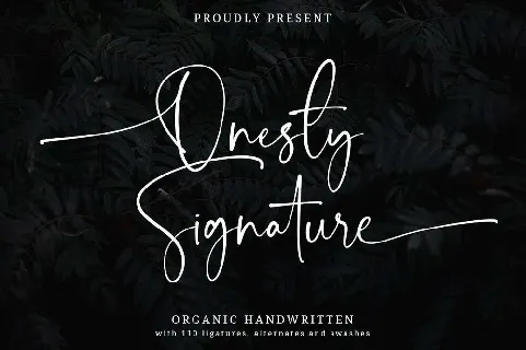 Onesty Signature font