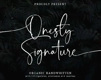 Onesty Signature font