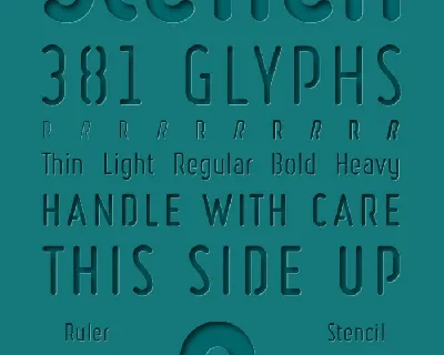 Ruler Stencil Family font