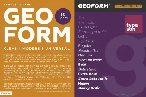 Geoform Family font