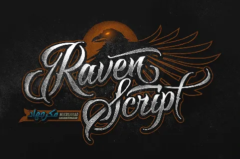 Raven Script Free font