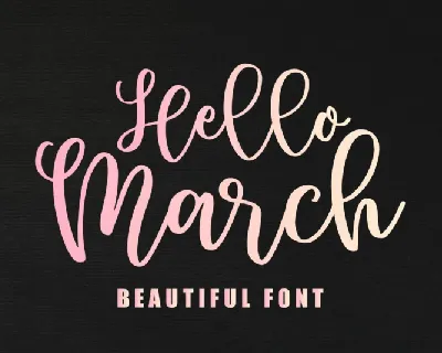 Hello March font