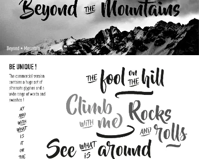 Beyond The Mountains Free font