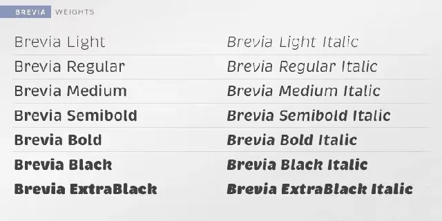 Brevia Family font