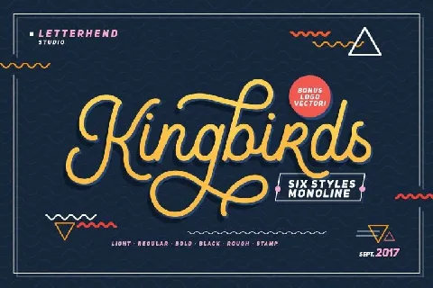 Kingbirds Monoline Script font
