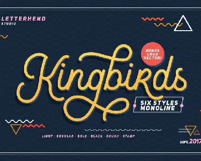 Kingbirds Monoline Script font