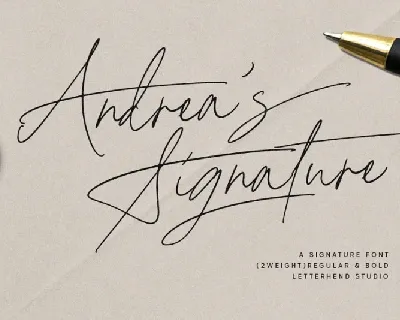 Andreas Signature font