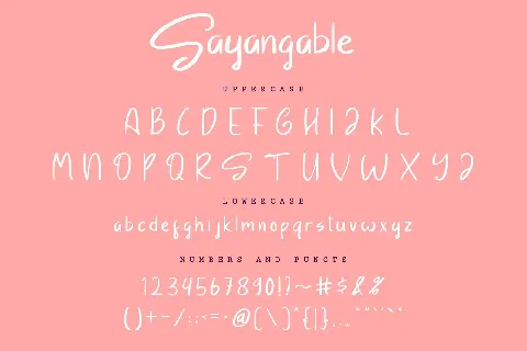 Sayangable font