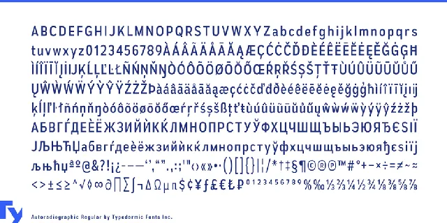 Autoradiographic Family font