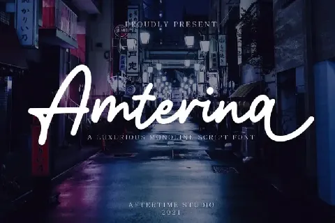 Amterina – Monoline Script font