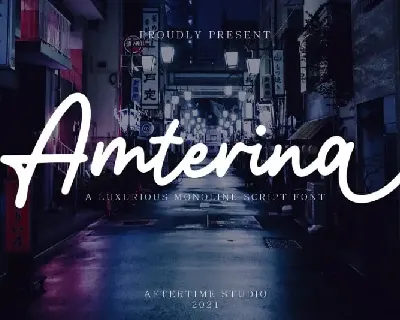 Amterina – Monoline Script font