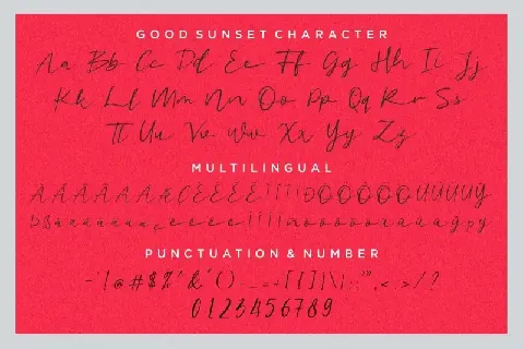 Good Sunset Script font