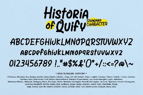 Historia of Quify font