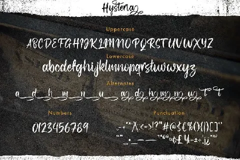 Hysteria Brush Script font
