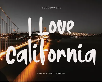 I Love California font