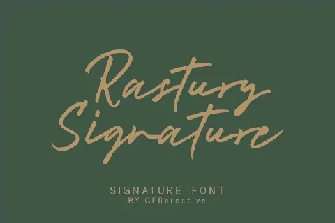 Rastury Signature font