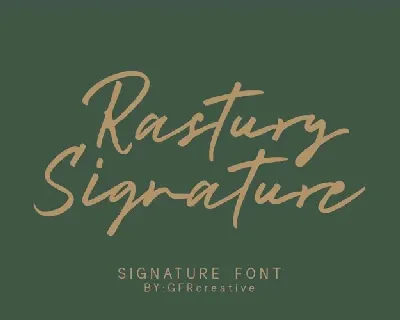 Rastury Signature font