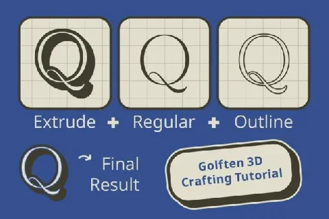 Golften 3D font
