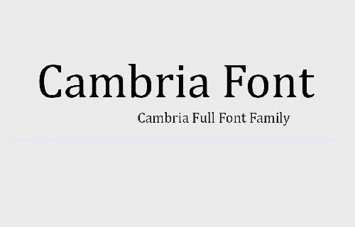 Cambria font