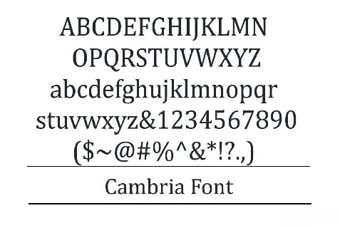 Cambria font