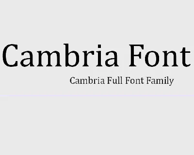 Cambria font