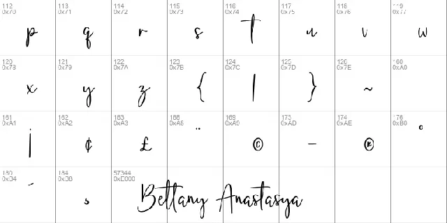 BettanyAnastasya font