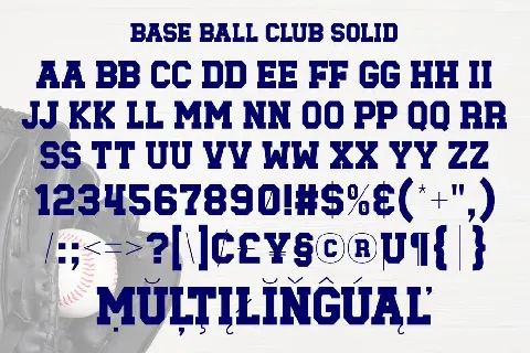 Baseball Club Solid font