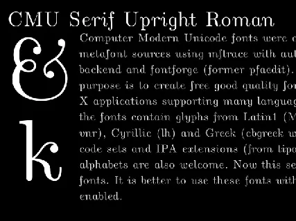 CMU Serif Roman Family font