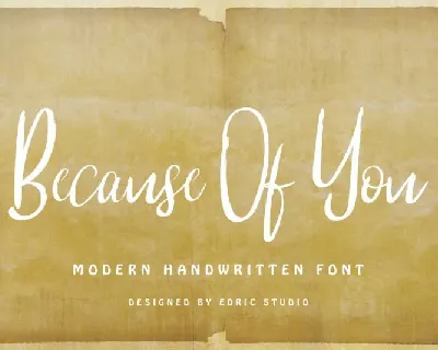 Because Of You Handwritting font